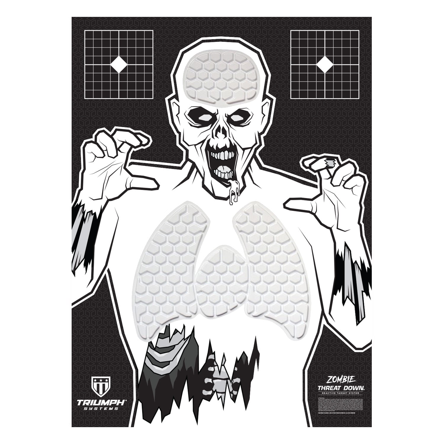 Threat Down Zombie Silhouette | 3-Pack | Zombie Target | Life Size Target | Highly Visible Target| Target for Shooting | Short Range Target