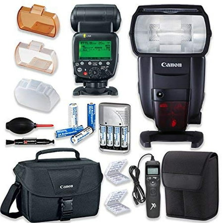 Canon Speedlite 600EX II-RT Flash with Canon Speedlite Case + Canon Shoulder Bag + Universal Timer Remote + 4 High Capacity AA Rechargeable Batteries & Charger + Accessory