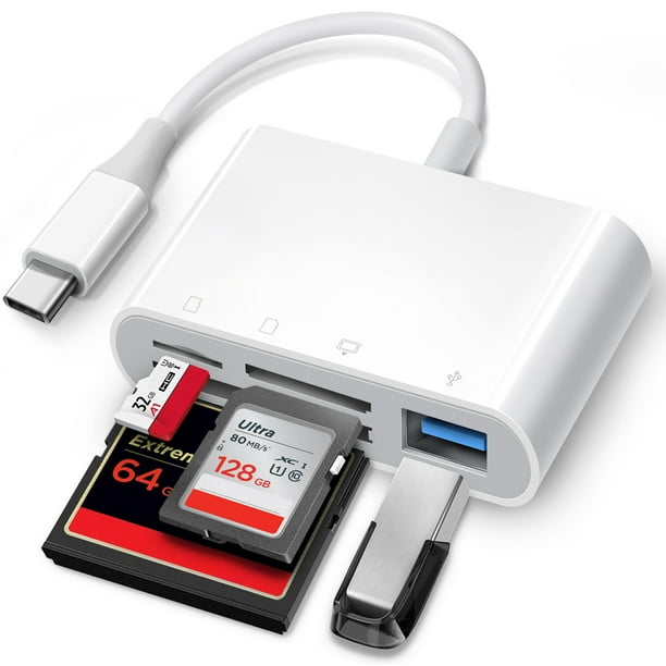 Lector de tarjetas SD USB-C ChiaOpio 4 en 1 con CompactFlash/SD/USB