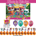 thumbnail image 2 of 30 PCS For Super Kitties Theme Birthday Party Decorations Set,with 5*3ft Birthday Backdrop Decorations,16 Balloons,13 Cupcake Toppers,All in One Party Supply Set, 2 of 5