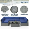 thumbnail image 6 of EAGLE PEAK 7 Piece Outdoor Wicker Patio Furniture Set with Coffee Table, Dark Blue, 6 of 10
