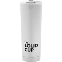 The LoudCup 20 oz Tumbler with Integrated Stadium Horn (Eagle White) - Worlds Loudest Cup for Noisy Fans & Game Day