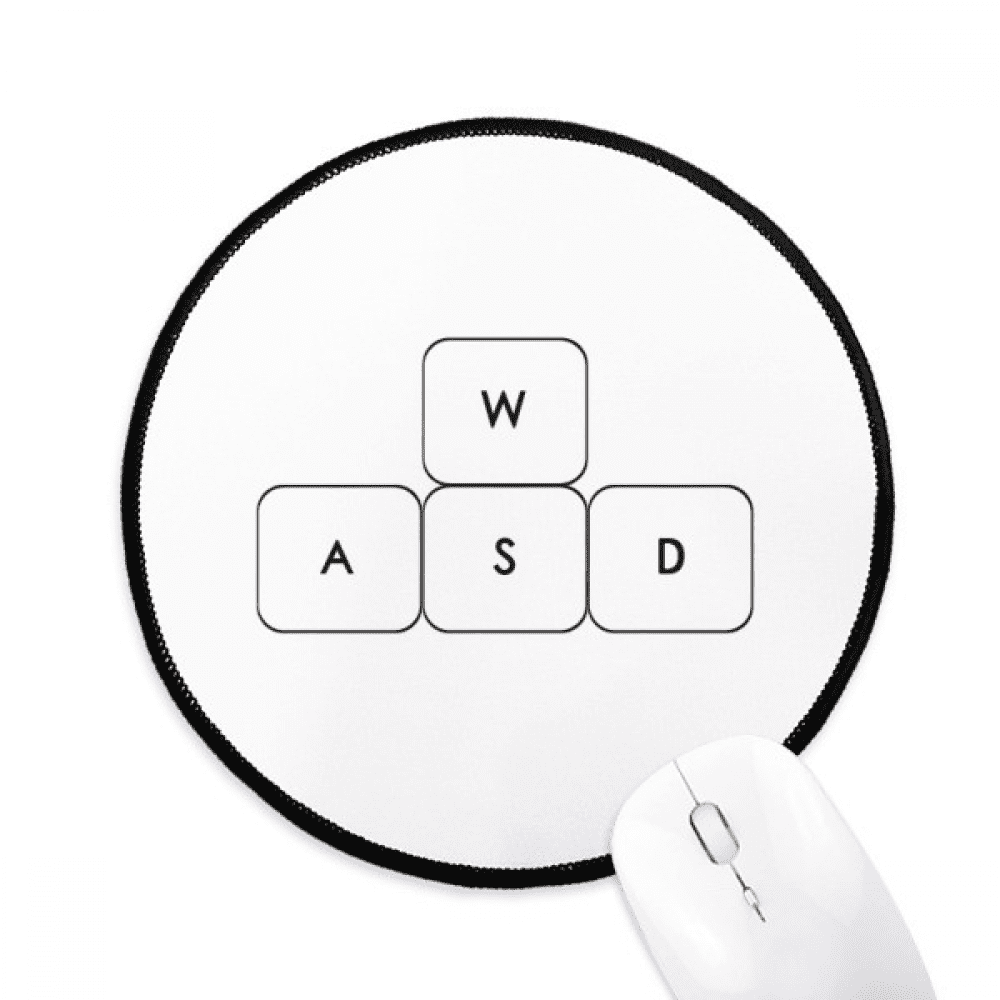 Keyboard Symbol ASWD Mouse Pad Desktop Office Round Mat for Computer ...