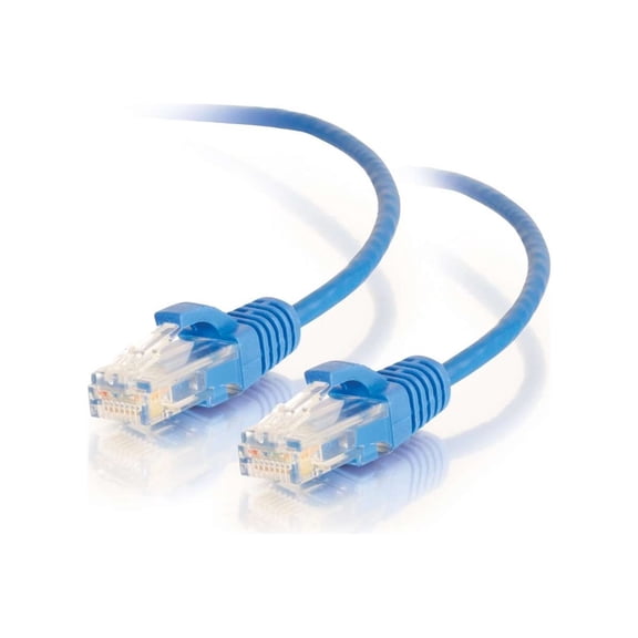 C2G 12ft(3.66m) Cat6 Snagless Unshielded (UTP) SlimEthernet Network Patch Cable Blue