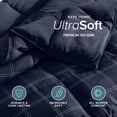 thumbnail image 3 of Bare Home Down Alternative Comforter Set - 3-Pieces - All Seasons - King/Cal King, Dark Blue - Modern Plaid, 3 of 6
