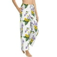 thumbnail image 2 of Uemuo Lavender Flowers Pattern Women's Wide Leg Palazzo Lounge Pants with Pockets Light Weight Loose Comfy Casual Pajama Pants-Large, 2 of 9