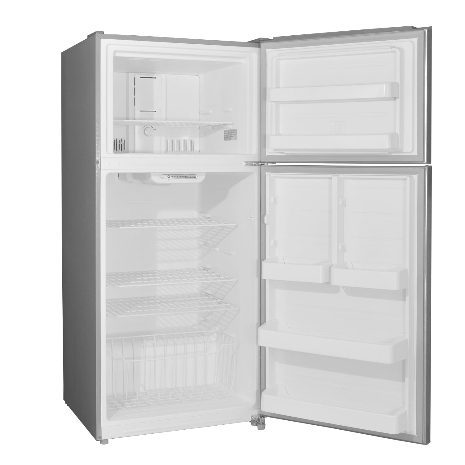 Smeta 18 Cu ft Refrigerator Top Freezer Thermostat Apartment Size Stainless Steel