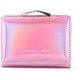 thumbnail image 2 of Cartera para mujer brillante nacarada, pequeña, de piel sintética, corta, para tarjetas de crédito, organizador, monedero con ventana de identificación (rosa), 2 of 4