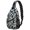 Alien Peace Sign Iridescent Pattern, variant on Alien Peace Sign Black Pattern Sling Backpack, Unisex Hiking Chest Pack with Side Mesh Pockets, Adjustable Ambidextrous Strap Gift Ideas for Hiking Cycling Walking
