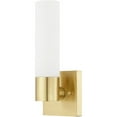 thumbnail image 2 of 4.5 inch 1 Light Satin Brass ADA Wall Sconce with White Twist Lock Glass Shade, 2 of 5