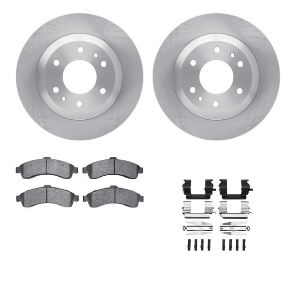 Dynamic Friction Company Front Brake Rotors with Heavy Duty Brake Pads includes Hardware 6212-48043