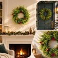 thumbnail image 7 of Qwtwty Artificial Christmas Wreath with Red Berries, Farmhouse Winter Wreaths Hanging Ornament for Indoor Outdoor Wall Window Home Holiday Christmas Decor, 7 of 7