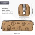 thumbnail image 5 of XMXT Leather Pencil Case, Coffee Pencil Print Large Capacity Pencil Pouch for Student Teens Women, 5 of 9