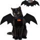 thumbnail image 1 of Disfraz de Halloween para gatos, mascotas, ala de murciélago con cascabeles en forma de calabaza, accesorio para cachorros, gatitos, suministros para disfraces de fiesta de Halloween (L) Sincero  Hogar, 1 of 8