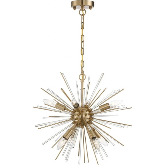 60/6994 Nuvo Lighting Cirrus-8 Light Chandelier-19.5 Inches Wide by 19.5 Inches High-Vintage Brass Finish    -Traditional Installation