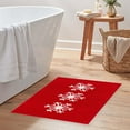 thumbnail image 4 of Red White Snowflake Christmas Bathroom Rugs 24"x 16" Non-Slip Rubber Backed Machine Washable, Soft Absorbent Shaggy Xmas Bath Mat Rug Winter Themed Christmas Festive Bathroom Floor Mat, 4 of 7
