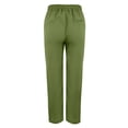 thumbnail image 5 of ZLBDYG Linen Pants Girls High Waist Carrot Straight Leg Summer Bottoms Teen Kids Drawstring Ankle Length Tapered Trousers Slacks, 5 of 6