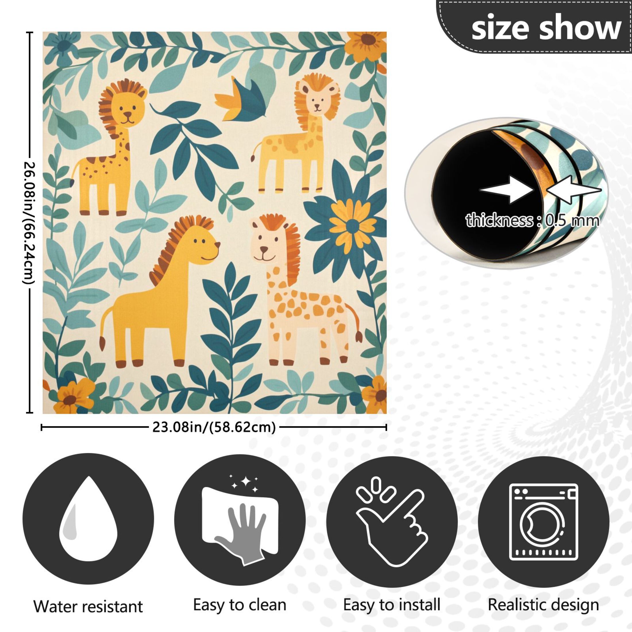 Dishwasher Magnetic Sticker 23x26 Inch Refrigerator Magnetic Sticker Washing Machine Magnetic Sticker Kitchen Panel Magnetic Sticker Home Decor Cool Cartoon Animals