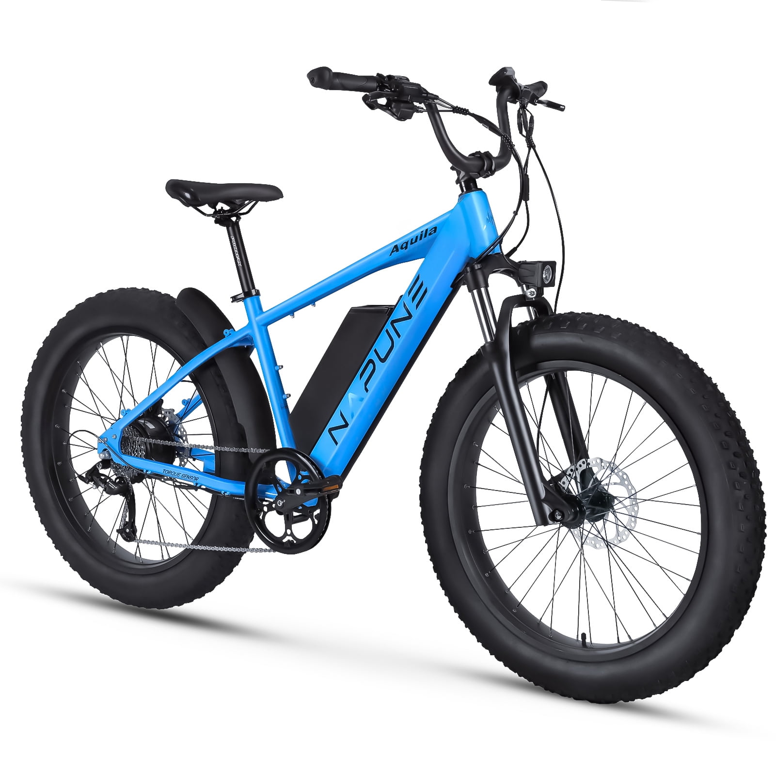 26" 52V 1000W Fat Tire Electric Bike, 15Ah Battery, 28MPH, 65+ Miles Range, 9-Speed, LCD Display - Adults Electric Bicycle Blue