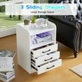 thumbnail image 2 of YYAo Nightstand, Side Table, Led Nightstand With 3 Drawers, Modern Bedside Night Stand End Table With Charging Station, Usb Ports And Outlets Led Light Strips(White), 2 of 7