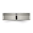 thumbnail image 3 of Auriga Fine Jewelry Titanium Grooved 6mm Band for Men Size 6.5, 3 of 6