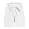 thumbnail image 3 of GZWYHT Shorts for Women Summer Shorts for Women Organic Cotton Stretch Drawstring Short, Womens SweatShorts, Walking Shorts Lounge Shorts Women Flowy Pants White XL, 3 of 4