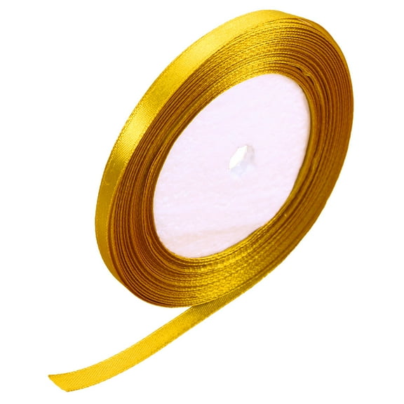 unbranded  6 Mm Satin Ribbon Glitter Metallic Gold Ribbons for Bouquets