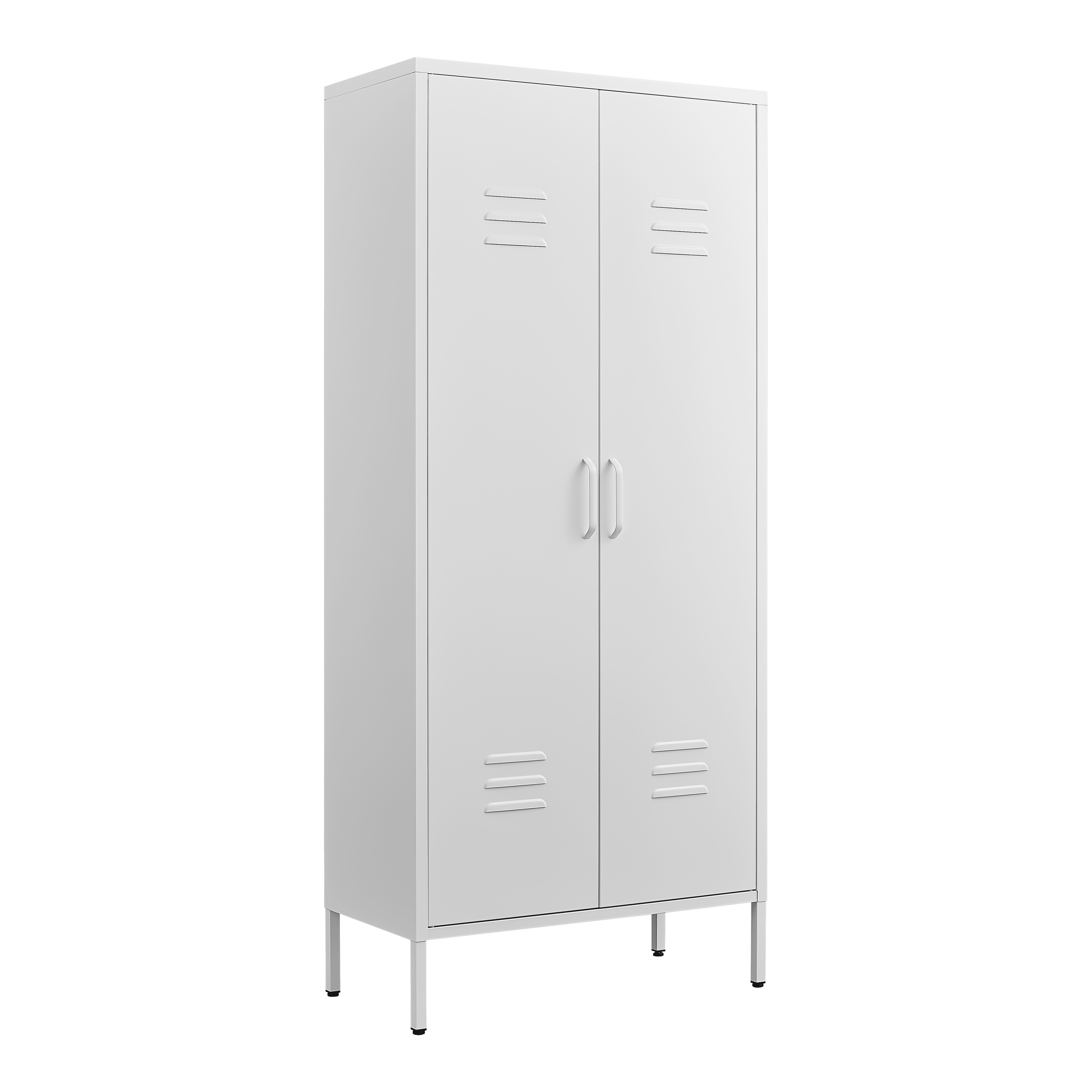Storage Cabinet with Adjustable Shelves, Magnetic Door Stopper, Aluminum Alloy Handles, and Breathable Design for Home Organization - Ideal for Living Room, Bedroom, or Entryway