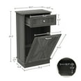 thumbnail image 4 of PULUOMIS 10 Gallons Manufactured Wood Manual Lift Cabinet Trash Can, Grey, 4 of 15
