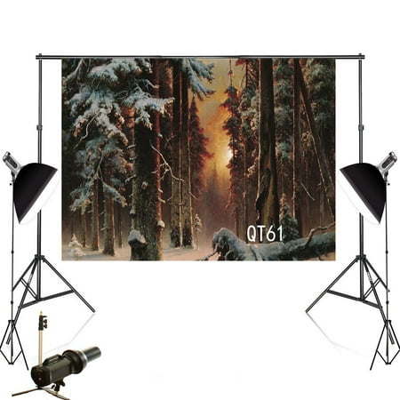 Image of MOHome 7x5ft Winter Scene Photography Backdrop Photo Background Studio Prop