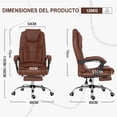 thumbnail image 3 of VBELL Silla Ergonomica Oficina Con Masajeador De Espalda Reposapié Color Marrón Material Del Tapizado Cuero Sintético, 3 of 6