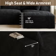 thumbnail image 4 of Wiilayok 107" Cloud Sectional Couch with L-Shape Chaise,Modern Modular Sofa with Deep Seat, Comfy Boneless Upholstered Couches for Living Room Bedroom,Black, 4 of 10