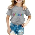 thumbnail image 4 of EHQJNJ Chandails en Molleton Col Rond Enfants Filles Anniversaire Fille Manches Courtes Tee Été T-Shirt Col Rond Coupe Décontractée Basique T-Shirt Graphique, 4 of 4