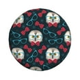 thumbnail image 4 of Spare Tire Cover, Red Bow Blue Glasses Owl Wheel Cover Tire Covers For Trailers Car Truck Camper Universal Tire Covering Fits Diameter14"-17", 4 of 4