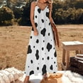 thumbnail image 3 of Black Spots Sleeveless Suspender Dress Summer Fashion Casual Long Dress, 3 of 9