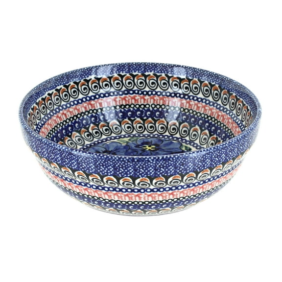 Blue Rose Polish Pottery Blue Art Cereal/Soup Bowl