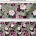 thumbnail image 2 of Soimoi Green Cotton Poplin Fabric Leaves & Peony Floral Print Fabric by the Yard 42 Inch Wide, 2 of 7