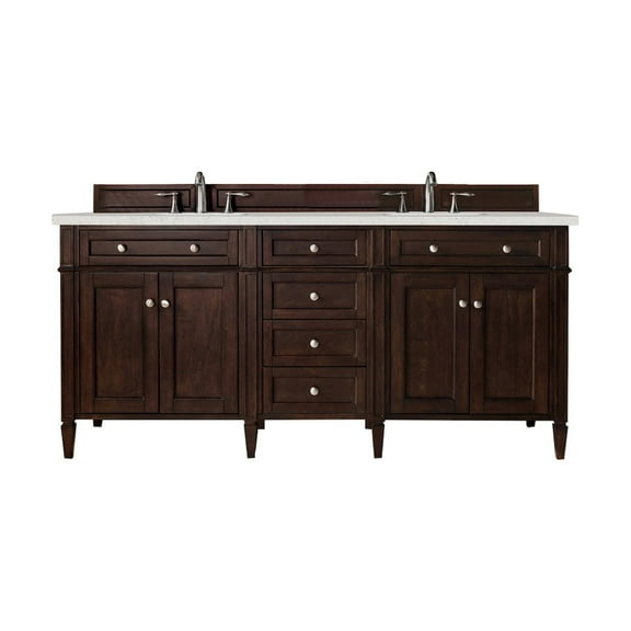 James Martin Vanities 72" Double Vanity, Burnished Mahogany w/ 3 CM Lime Delight Quartz Top