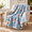 Blue Stripe-50"x60", variant on Flreversible Throw Blanket For Couch-coco Flannel Soft Bed Blankets