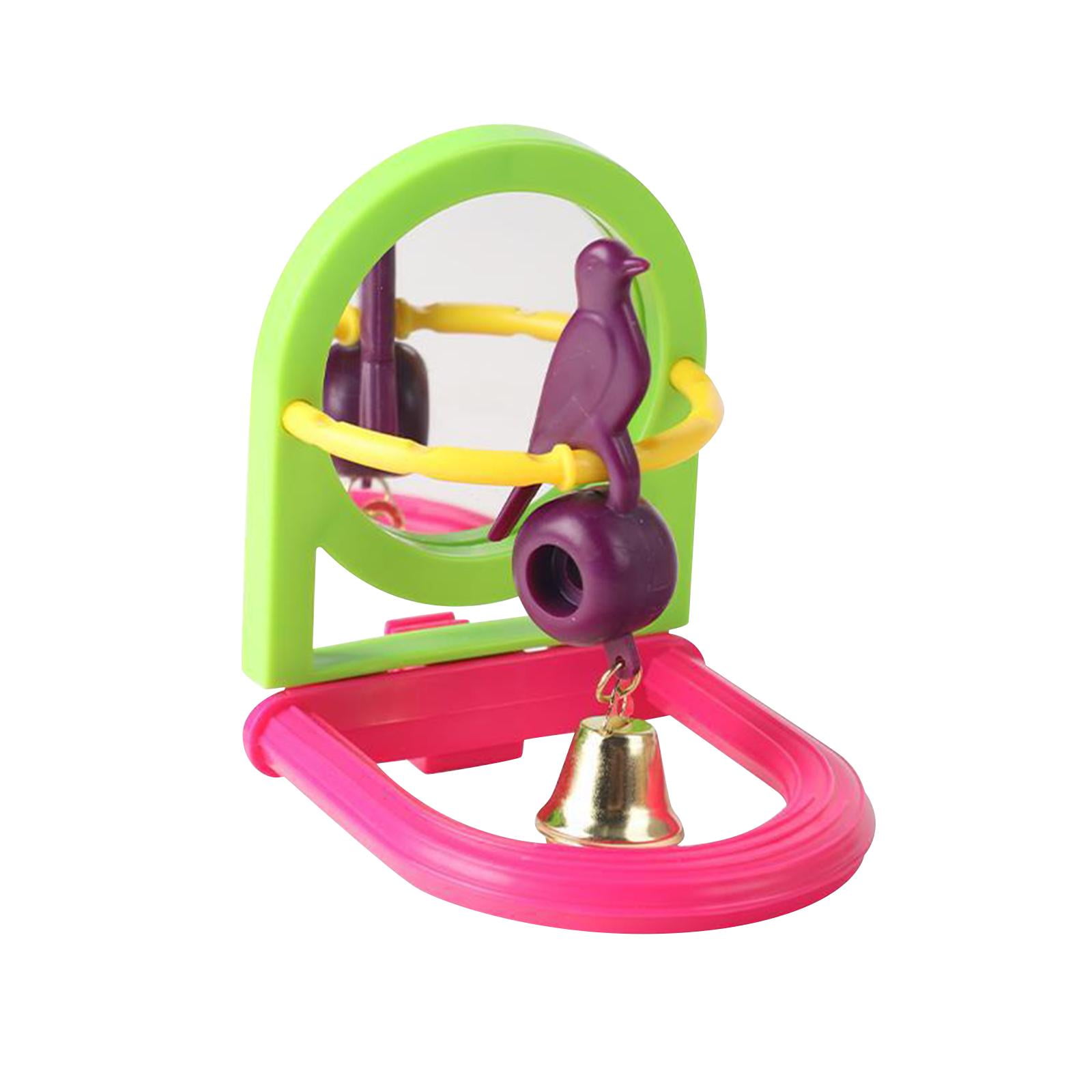 Bird Cage Mirror Cage Swing Birds Mirror Toy for Parakeet Cockatiels