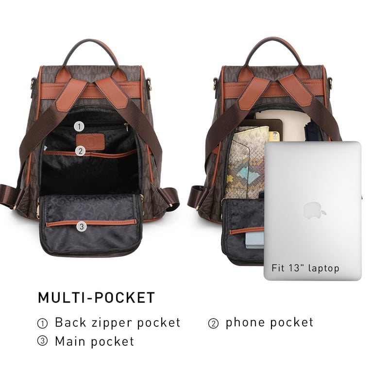 MKP, Women Backpack, Soft Durable Vegan Leather, Anti-Theft 
