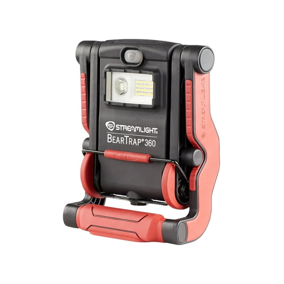 Streamlight BearTrap 360 120V AC Rechargeable Work Light with Rotating Body, Black/Red