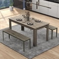 thumbnail image 5 of Moccha Wood Dining Table for 4-6 People, 63" Wood Rectangle Dinner Table, Modern Kitchen Table with L-Shaped Legs, 330lbs Weight Capacity, Farmhouse Dinette Table for Dining Room, Living Room, Oak, 5 of 18