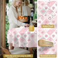 thumbnail image 5 of Pioneer Flower Floral Print Pattern Round Tablecloth 60 X 60 Inch, Wrinkle Resistant Wipeable Table Cloth for Kitchen Dining Picnic Patio Party, 5 of 6
