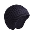 thumbnail image 1 of Gorros de punto para hombre y mujer, gorro de punto cálido con orejeras, gorro de punto elástico a prueba de viento para exteriores en invierno, 1 of 5
