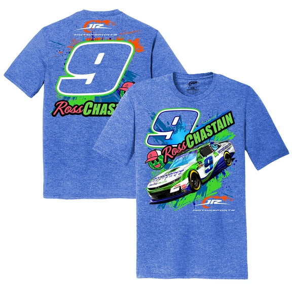 Men's JR Motorsports Official Team Apparel Heather Royal Ross Chastain Acceptance Insurance Car T-Shirt