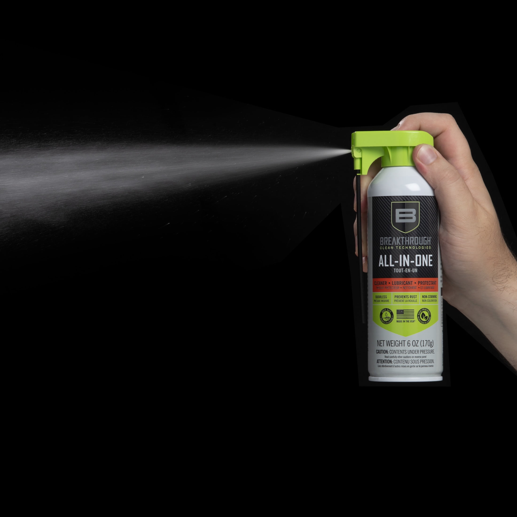 Breakthrough Clean Technologies Aerosol All-in-One (Clp), 6Oz, Clear, Gun Cleaning Solvent and Lubricant