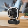 thumbnail image 2 of Mainstays New Rechargeable Personal USB Fan with Wireless Charging Pad and Led Lighting Black, 2 of 9