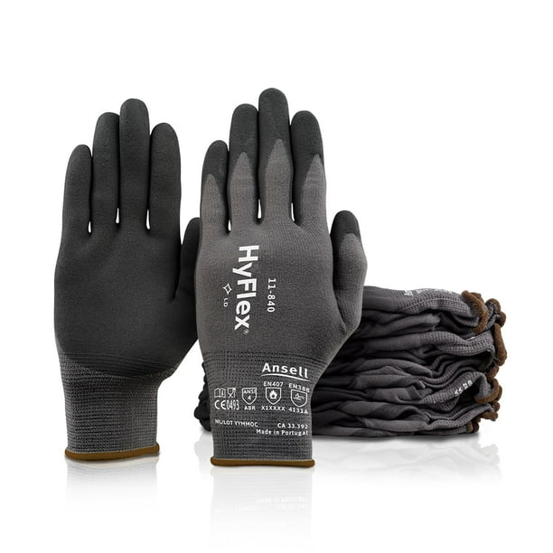 Guantes Ansell HyFlex 11-840 de espuma de nitrilo resistentes a la abrasión