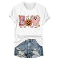 thumbnail image 4 of Clearance! HCURIBAD Shirts for Women, Women's Round Neck Long Sleeve Top Halloween Printed Casual Loose T Shirt, Womens Graphic Tees, Halloween Shirts for Women 1PC Top White M, 4 of 6